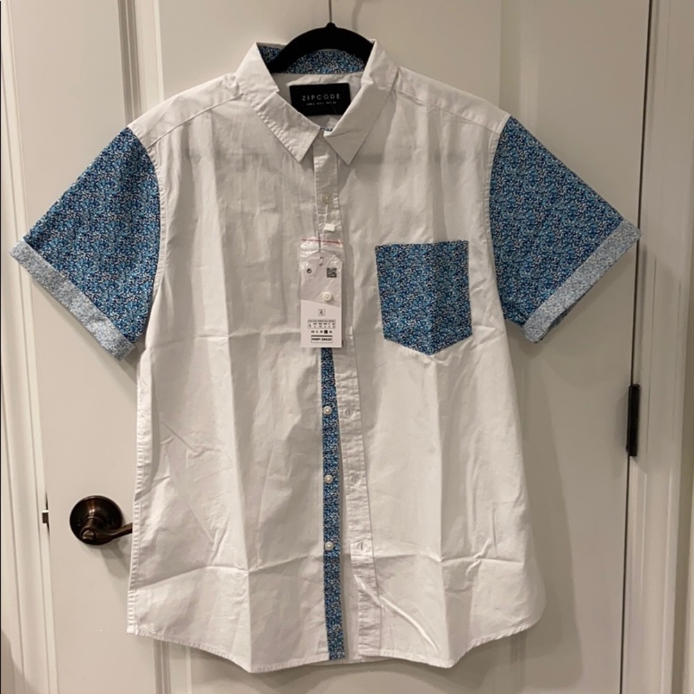 ZIPCODE Short Sleeve Button Down Shirt